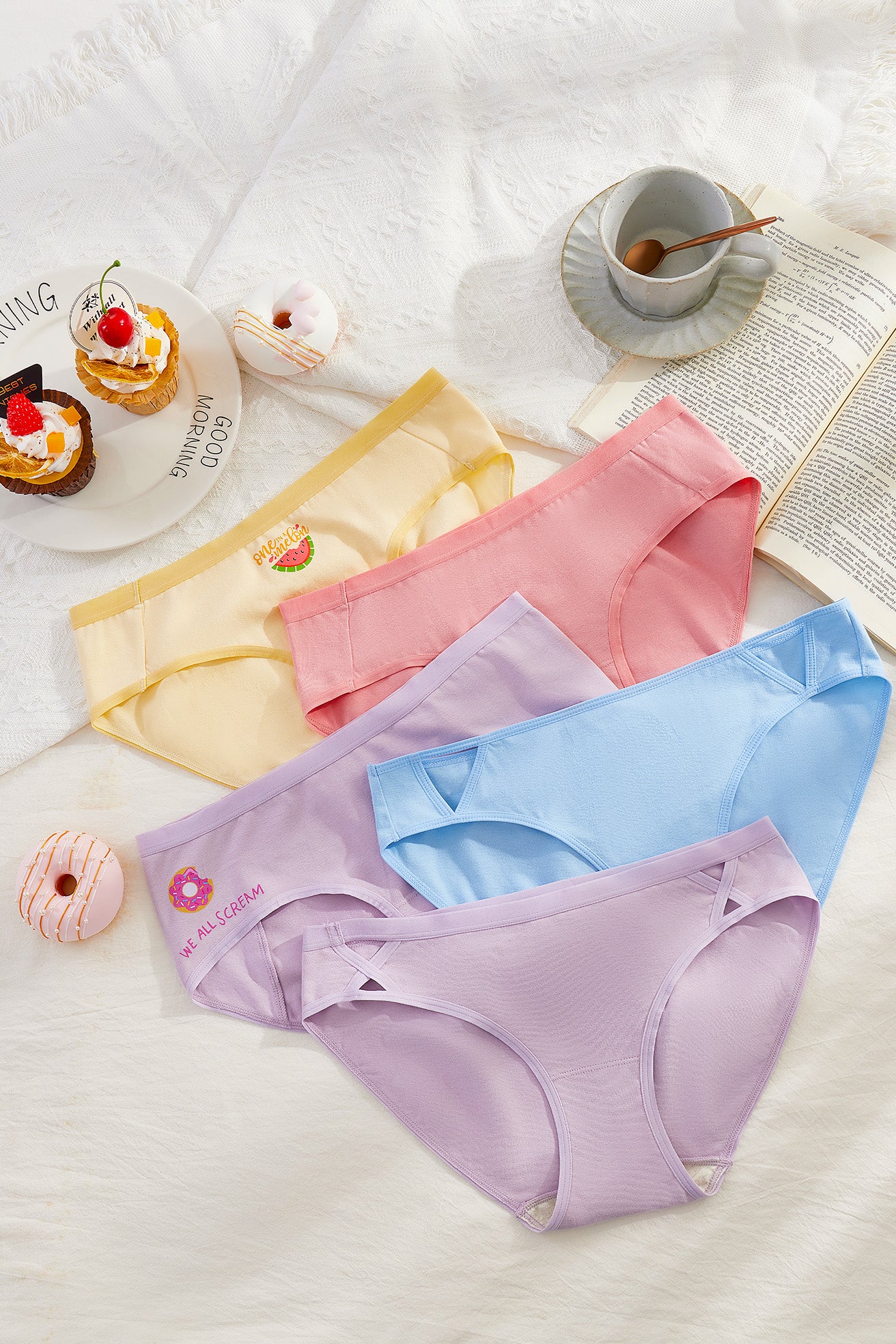 【CHILL TIME】Printed Cotton Mid-rise Brief