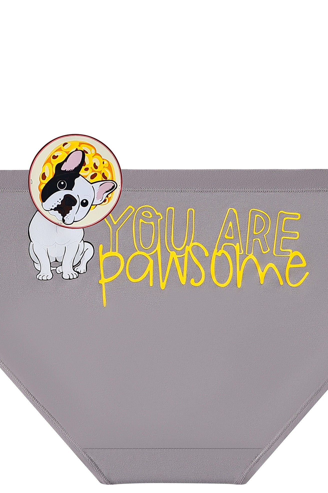 XXL【Pet Parade】Cute Dog Pattern Print Cotton Antibacterial Mid-Waist Briefs